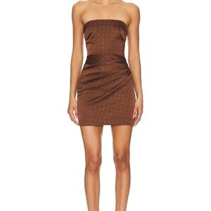 Nookie Strapless Brown Mini Dress